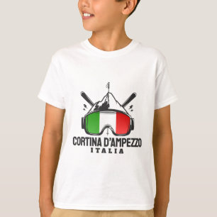 Cortina D'ampezzo Italy Retro Ski Resort Skiing T-Shirt