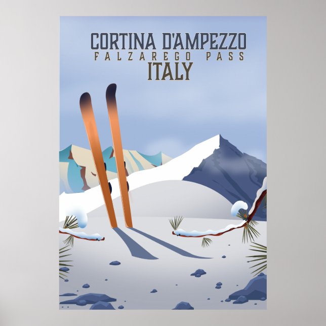 Cortina d'Ampezzo Italy Ski poster Art Print (Front)