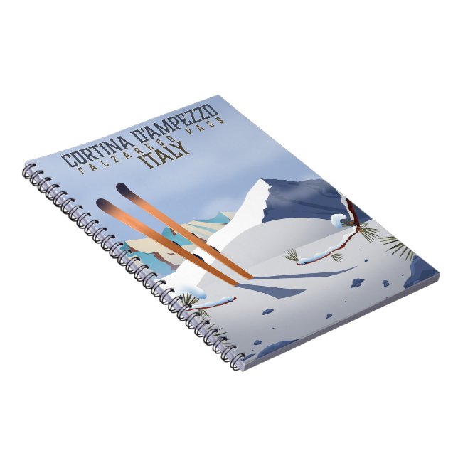 Cortina d'Ampezzo Italy Ski poster Art Print Notebook (Right Side)