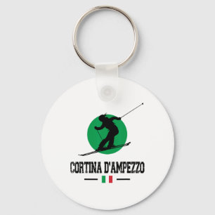 Cortina D'ampezzo Italy Ski Resort Alps Italian Sk Keychain