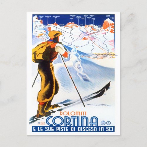 Cortina Italy vintage travel Postcard