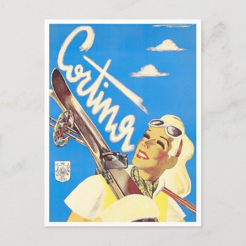 Cortina Italy vintage travel Postcard