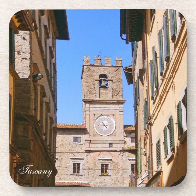 Cortona. Italy. Tuscany Beverage Coaster (Front)