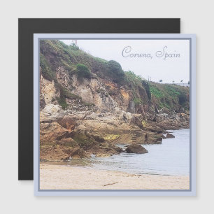Coruna, Spain Sandy Ocean Inlet Magnet Card