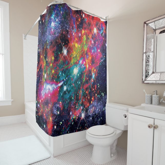Coruscation Star Field Shower Curtain (In Situ)