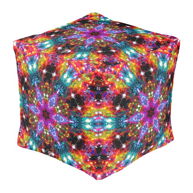 Coruscation Stellar Kaleid Pouf (Angled Front)