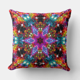 Coruscation Stellar Kaleid Throw Pillow