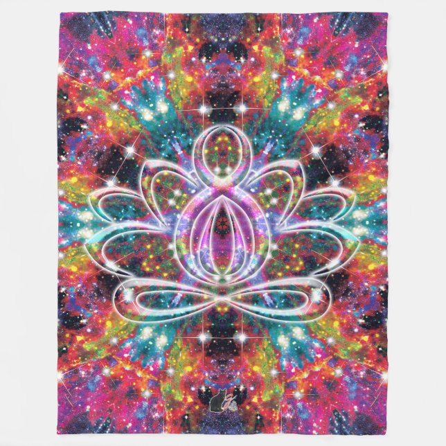Coruscation Zen Lotus Fleece Blanket (Front)
