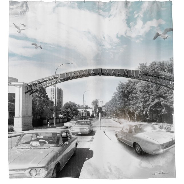 Corvair Avenue Shower Curtain (Front)