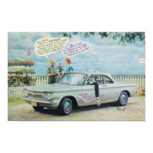 Corvair Cartoon Poster by Bard Beach