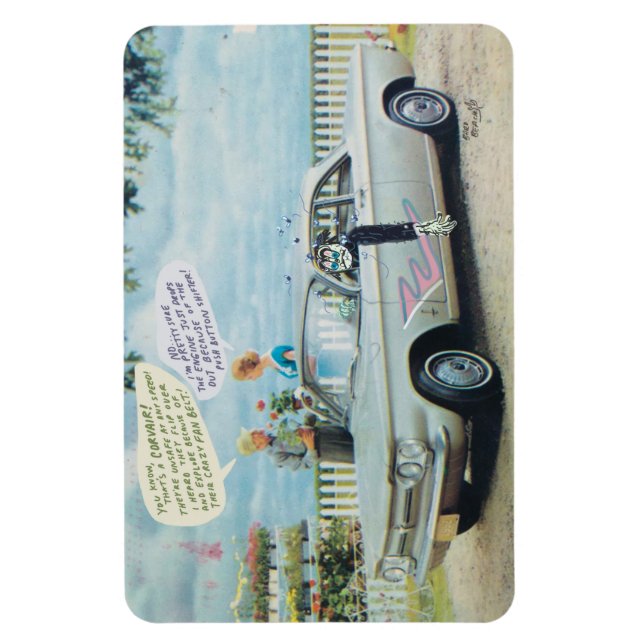 Corvair Cartoon Refrigerator Magnet by Bard Beach (Vertical)