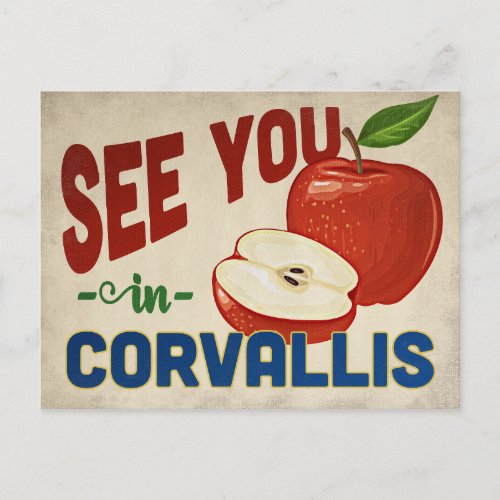 Corvallis Oregon Apple _ Vintage Travel Postcard