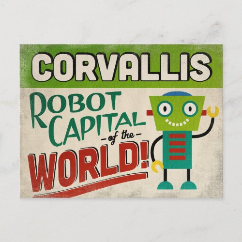 Corvallis Oregon Robot _ Funny Vintage Postcard