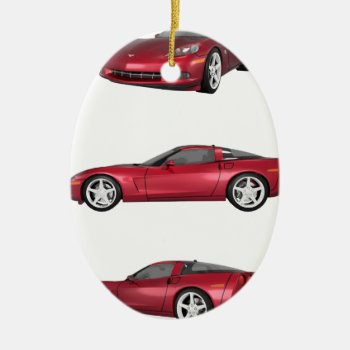 Corvette: Candy Apple Finish Ceramic Ornament by spiritswitchboard at Zazzle