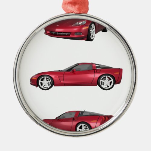 Corvette Candy Apple Finish Metal Ornament