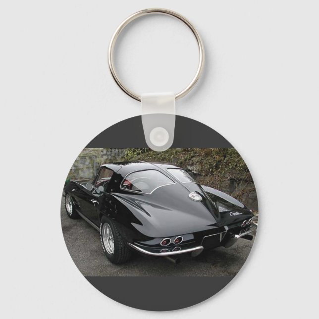 Corvette Classic Black Split Window Keychain (Front)