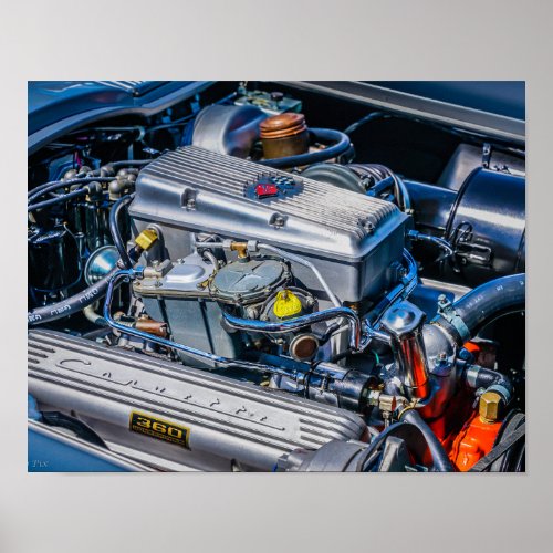 Corvette Fuel Injected Engine Poster