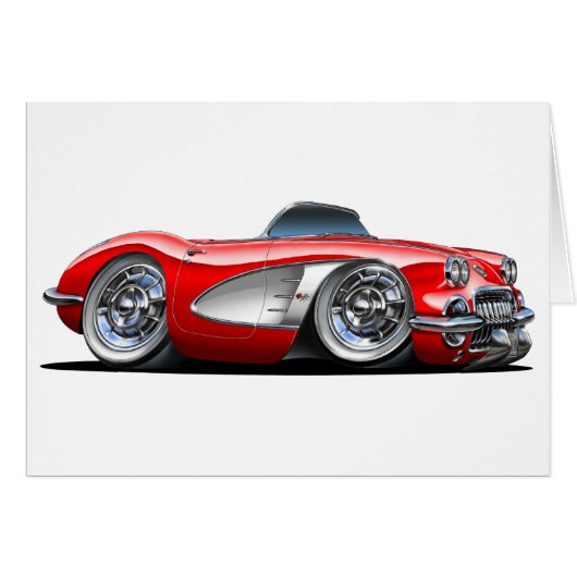 Corvette Red Convertible Cards (Front Horizontal)