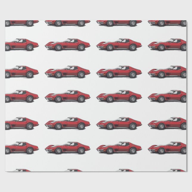 Corvette Red Wrapping Paper (Flat)