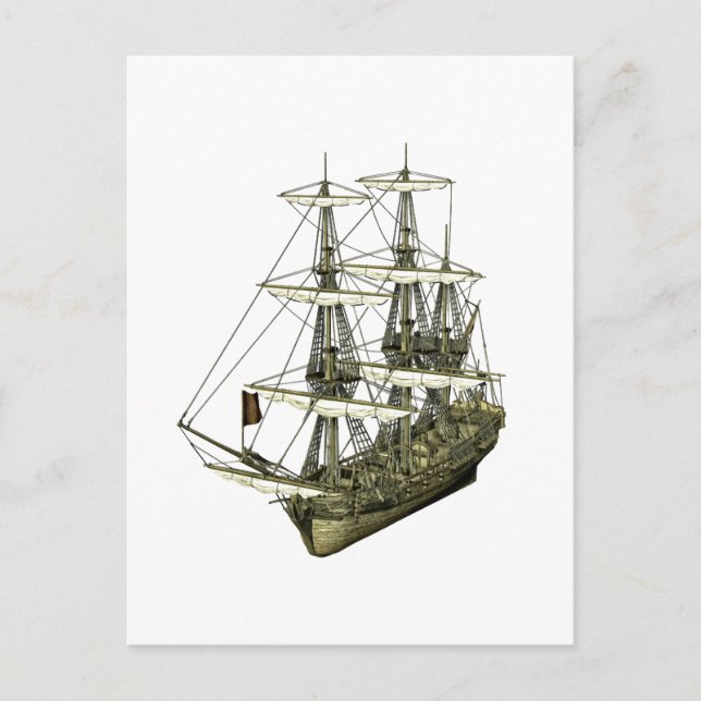 Corvette Sailboat with Furled Sails Postcard (Front)