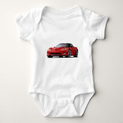 Corvette ZR1 Red Car Baby Bodysuit