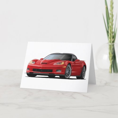 Corvette ZR1 Red Car Card