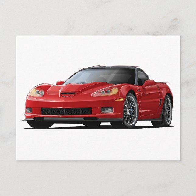 Corvette ZR1 Red Car Postcard (Front)
