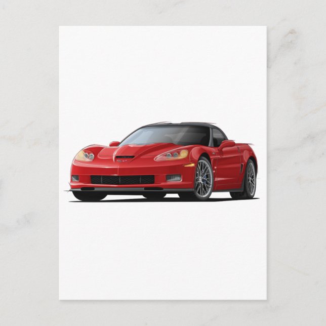 Corvette ZR1 Red Car Postcard (Front)