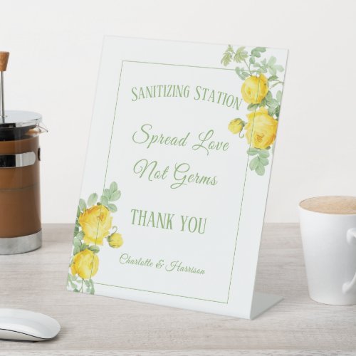 Corvid Wedding Signs Yellow Roses Personalized