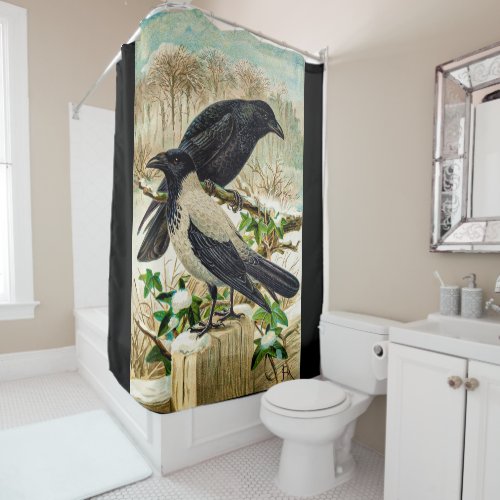 Corvids _ Blackbird Raven Shower Curtain