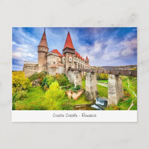 Corvin Castle postcard from Romania