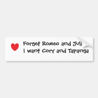 Cory and Topanga Bumper Sticker