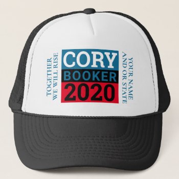 Cory Booker 2020 Personalized Vote Merchandise Trucker Hat by TheArtOfVikki at Zazzle