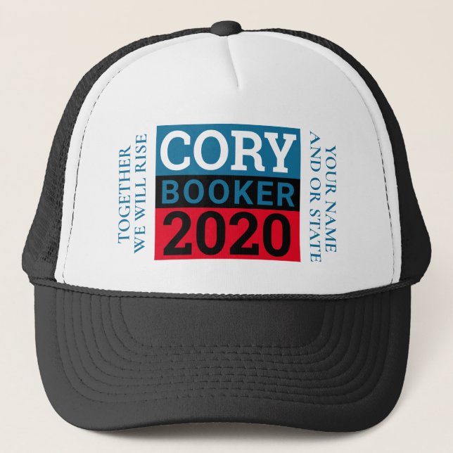 Cory Booker 2020 Personalized VOTE Merchandise Trucker Hat (Front)