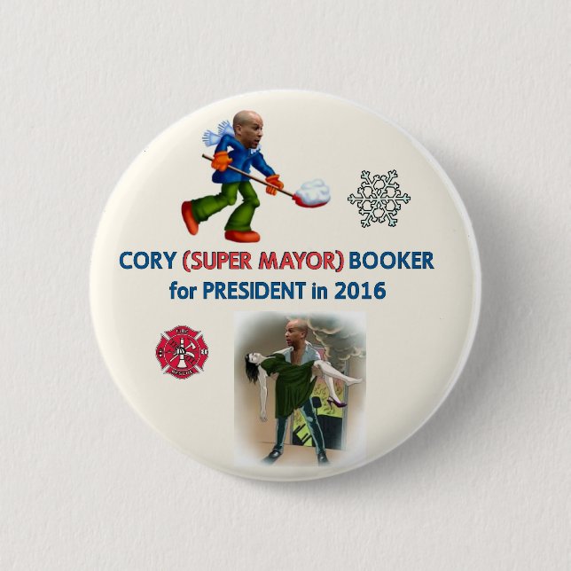 Cory Booker for President 2016 Button (Front)