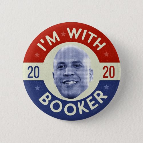 Cory Booker President 2020 Democrat Photo Retro Button
