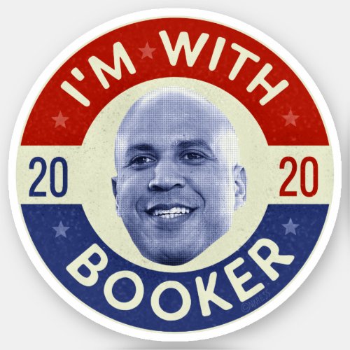 Cory Booker President 2020 Democrat Photo Retro Sticker