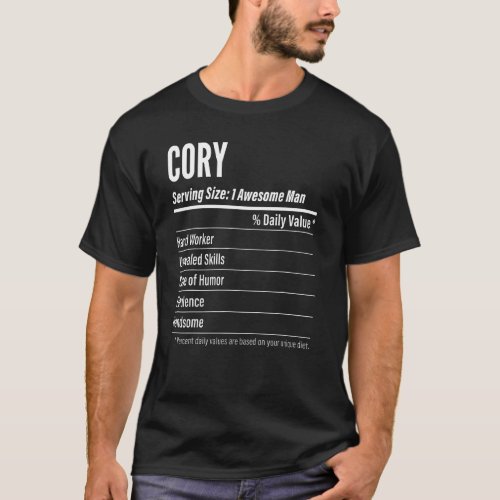 Cory Serving Size Nutrition Label Calories T_Shirt