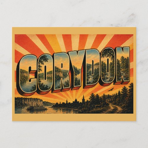 Corydon Indiana Ohio River Bluffs Forest Art Postcard