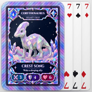 Corythosaurus Dinosaur, Rainbow Foil Art Poker Cards