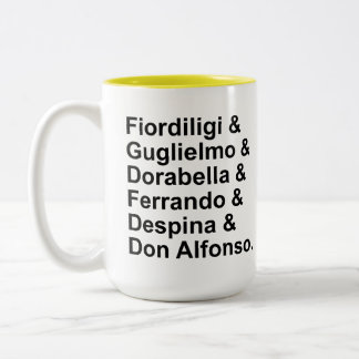 Cosi fan tutte cast of characters Two-Tone coffee mug