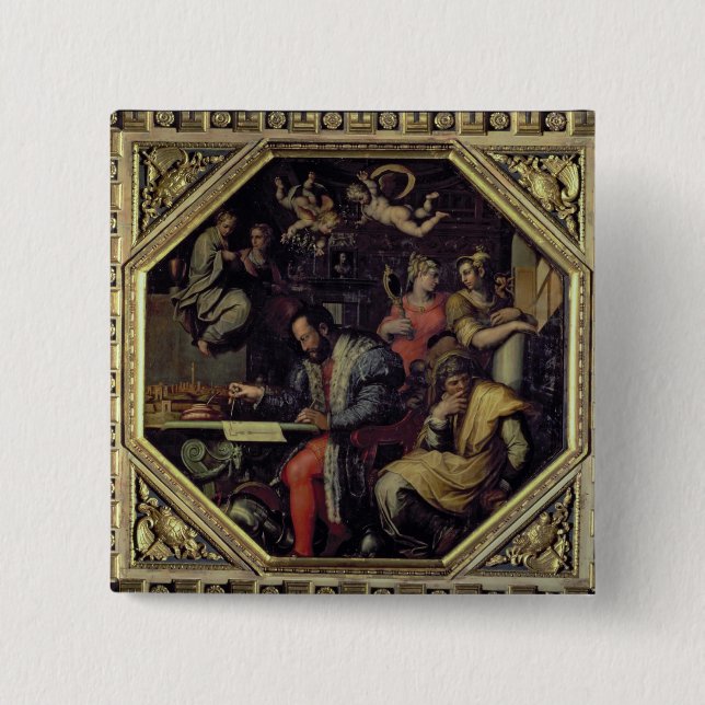 Cosimo I de' Medici (1519-74) planning the conques Pinback Button (Front)