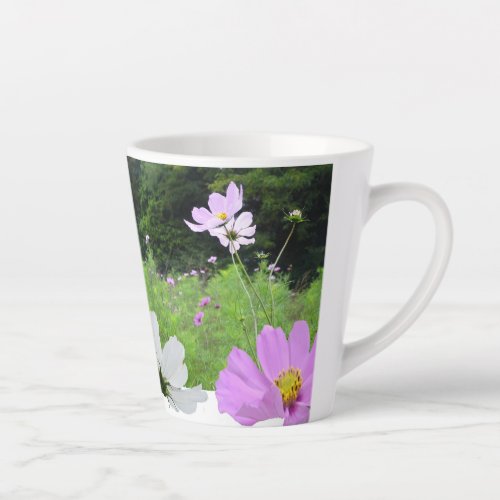 Cosmea Wild Flowers Field Collage Latte Mug