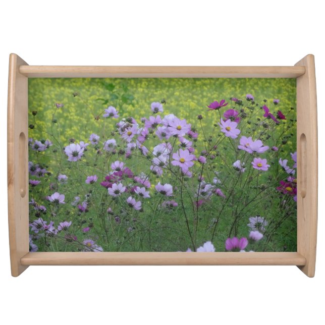 Cosmea Wild Flowers & Rapeseed Field Serving Tray (Front)
