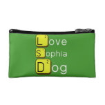 Love
 Sophia
 Dog
   Cosmetic Bag