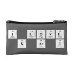 I Love
 K Ar I  Cosmetic Bag