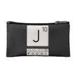 J
 JENNIFER'S
 PHONE  Cosmetic Bag