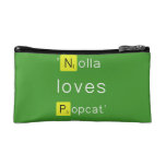 'Nolla 
 loves
 Popcat'  Cosmetic Bag