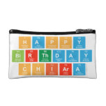happy
 birthday
 Chiara  Cosmetic Bag