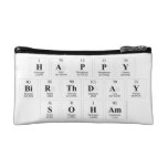 Happy
 Birthday
 Soham  Cosmetic Bag